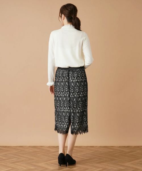 Leilian / レリアン ミニ・ひざ丈スカート | レースタイトスカート | 詳細3