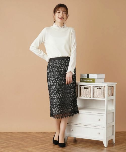 Leilian / レリアン ミニ・ひざ丈スカート | レースタイトスカート | 詳細4