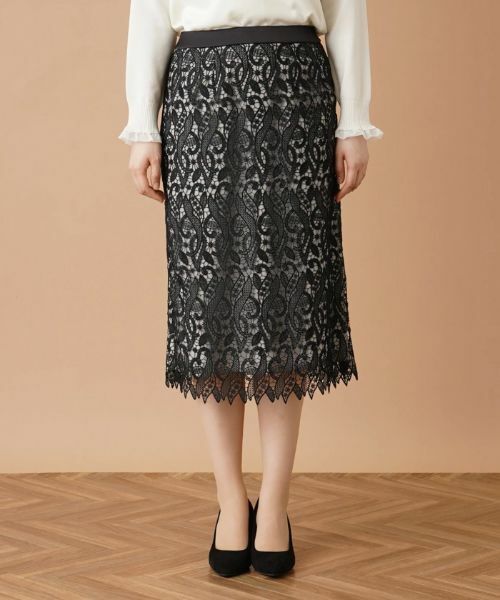 Leilian / レリアン ミニ・ひざ丈スカート | レースタイトスカート | 詳細5