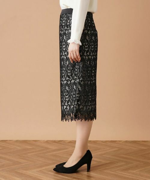 Leilian / レリアン ミニ・ひざ丈スカート | レースタイトスカート | 詳細6