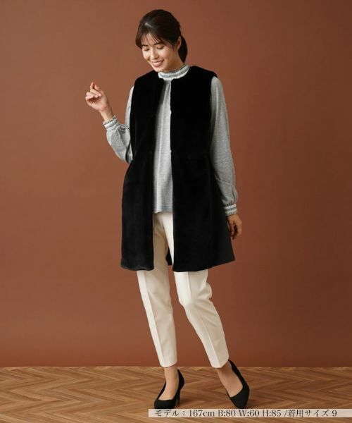 Leilian / レリアン テーラードジャケット | 異素材切替ロングジレ【MUSE BY ROCHAS Premiere】 | 詳細1