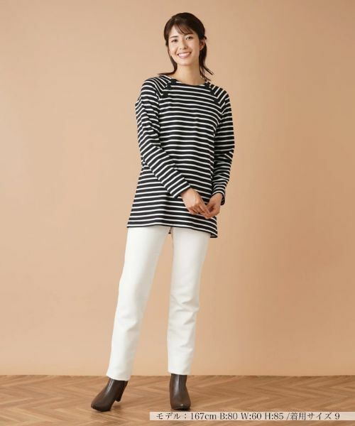 Leilian / レリアン カットソー | ラメボーダーラグランカットソー【MUSE BY ROCHAS Premiere】 | 詳細1