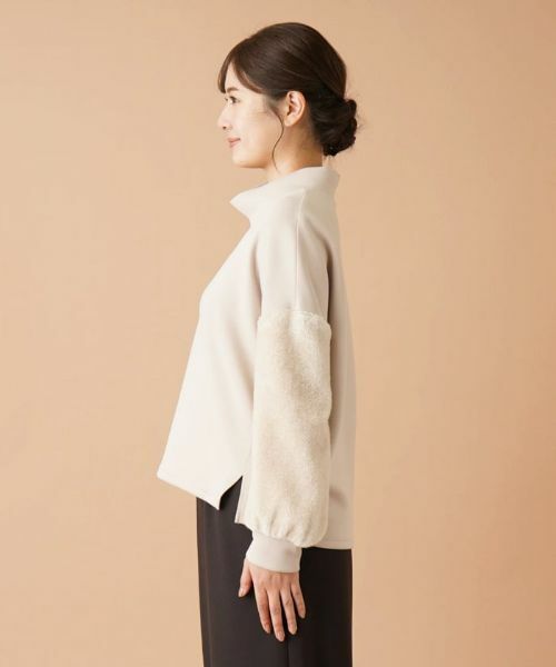 Leilian / レリアン スウェット | 袖切替ハイネックプルオーバー | 詳細11