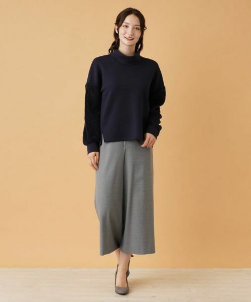 Leilian / レリアン スウェット | 袖切替ハイネックプルオーバー | 詳細4