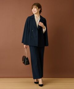 Leilian / レリアン テーラードジャケット | ケープ風ダブルジャケット