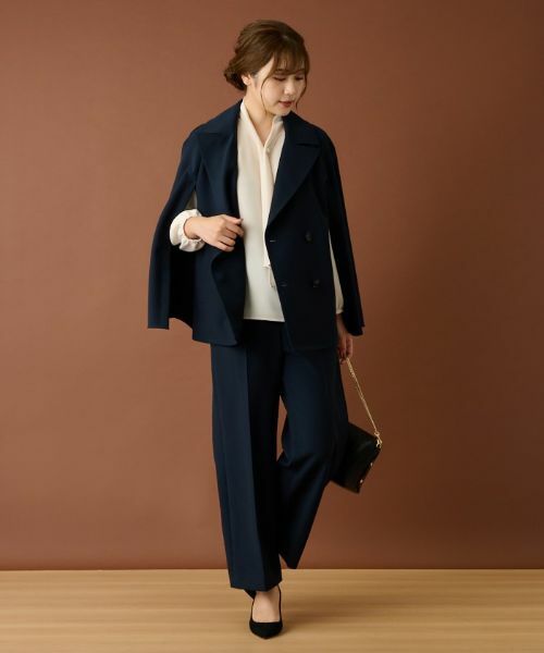 Leilian / レリアン テーラードジャケット | ケープ風ダブルジャケット | 詳細1