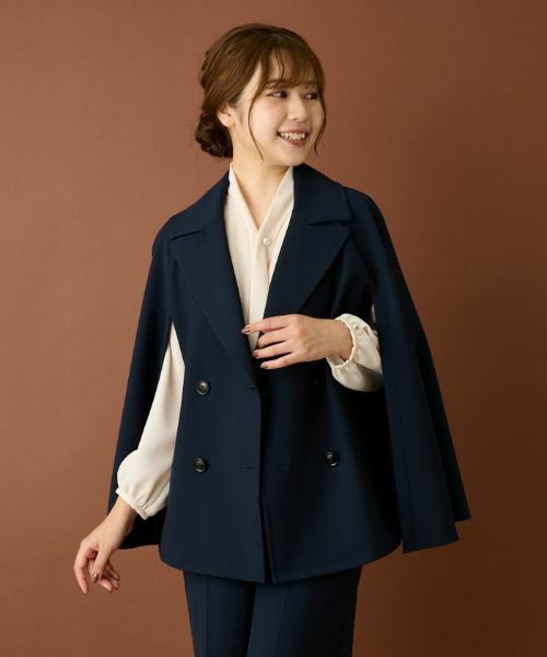Leilian / レリアン テーラードジャケット | ケープ風ダブルジャケット | 詳細10