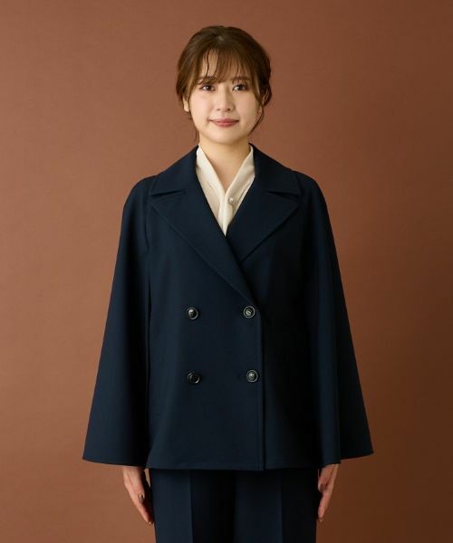 Leilian / レリアン テーラードジャケット | ケープ風ダブルジャケット | 詳細11