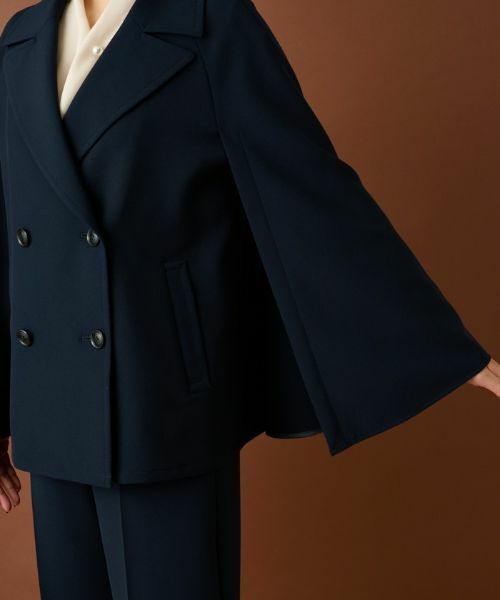 Leilian / レリアン テーラードジャケット | ケープ風ダブルジャケット | 詳細17