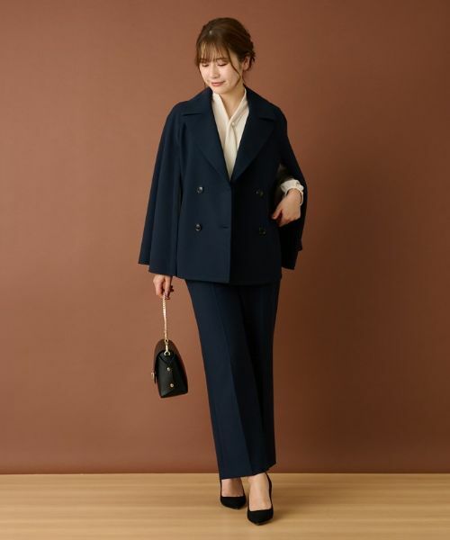 Leilian / レリアン テーラードジャケット | ケープ風ダブルジャケット | 詳細4