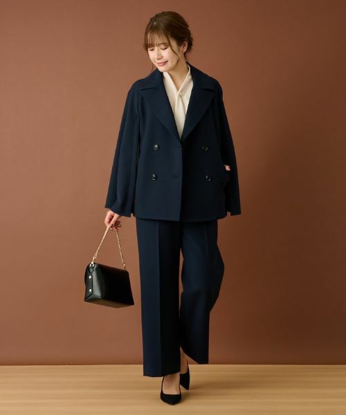 Leilian / レリアン テーラードジャケット | ケープ風ダブルジャケット | 詳細5