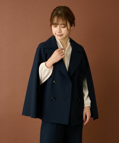Leilian / レリアン テーラードジャケット | ケープ風ダブルジャケット | 詳細7
