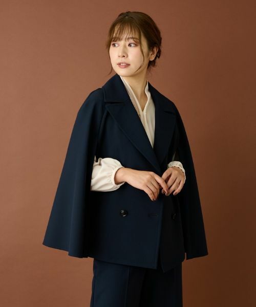 Leilian / レリアン テーラードジャケット | ケープ風ダブルジャケット | 詳細8