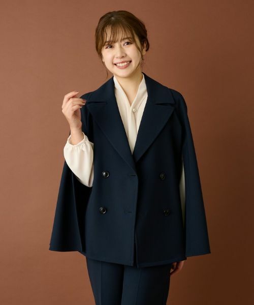 Leilian / レリアン テーラードジャケット | ケープ風ダブルジャケット | 詳細9