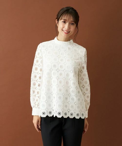Leilian / レリアン シャツ・ブラウス | 幾何学柄レースブラウス | 詳細1