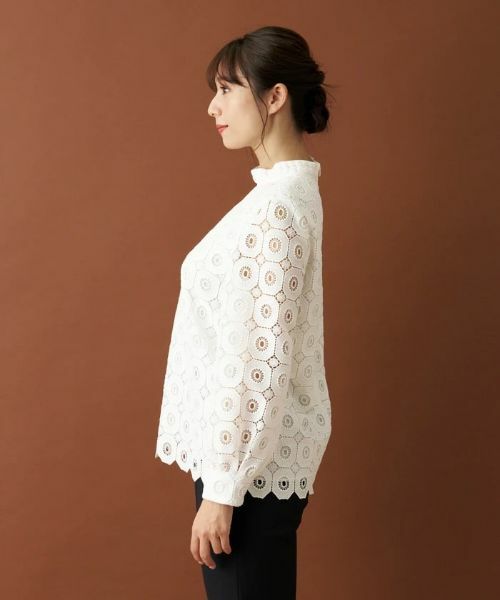 Leilian / レリアン シャツ・ブラウス | 幾何学柄レースブラウス | 詳細10