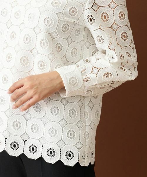 Leilian / レリアン シャツ・ブラウス | 幾何学柄レースブラウス | 詳細14