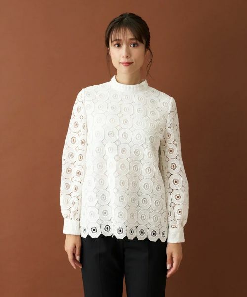 Leilian / レリアン シャツ・ブラウス | 幾何学柄レースブラウス | 詳細9