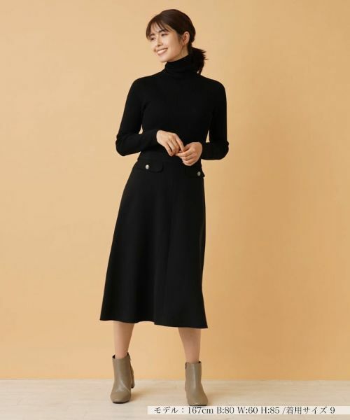 Leilian / レリアン ミニ・ひざ丈スカート | 二重織りフレアスカート | 詳細1