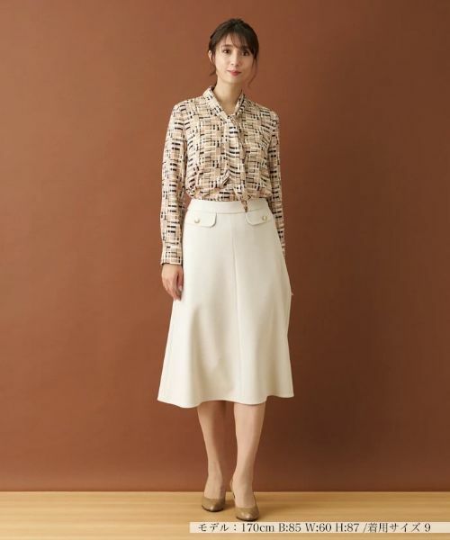 Leilian / レリアン ミニ・ひざ丈スカート | 二重織りフレアスカート | 詳細12