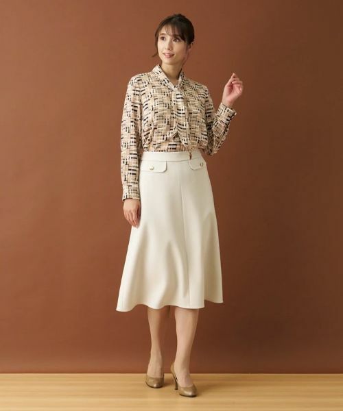 Leilian / レリアン ミニ・ひざ丈スカート | 二重織りフレアスカート | 詳細13