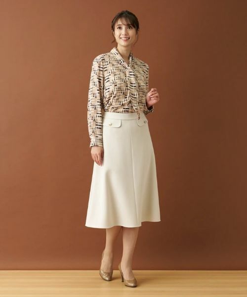 Leilian / レリアン ミニ・ひざ丈スカート | 二重織りフレアスカート | 詳細14