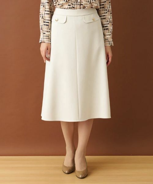 Leilian / レリアン ミニ・ひざ丈スカート | 二重織りフレアスカート | 詳細15