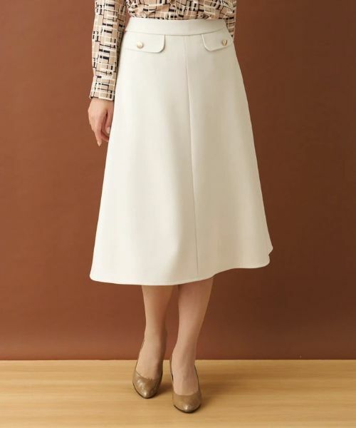 Leilian / レリアン ミニ・ひざ丈スカート | 二重織りフレアスカート | 詳細17