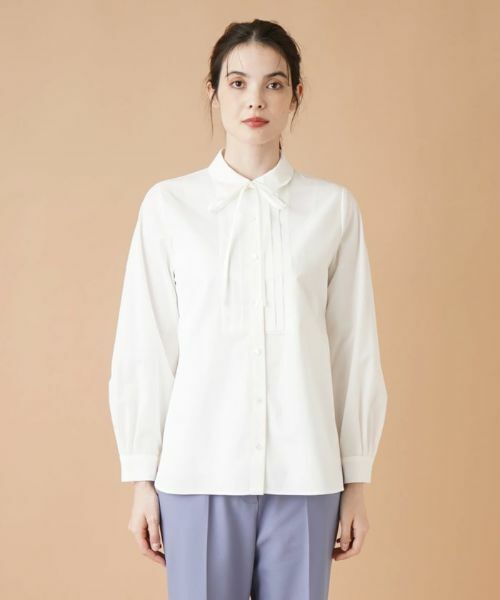 Leilian / レリアン シャツ・ブラウス | ピンタック切替ボウタイブラウス【ROCHAS Premiere】 | 詳細4