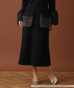 Leilian / レリアン ミニ・ひざ丈スカート | ボアポケットミモレスカート