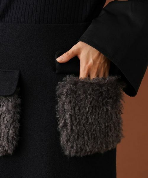 Leilian / レリアン ミニ・ひざ丈スカート | ボアポケットミモレスカート | 詳細10