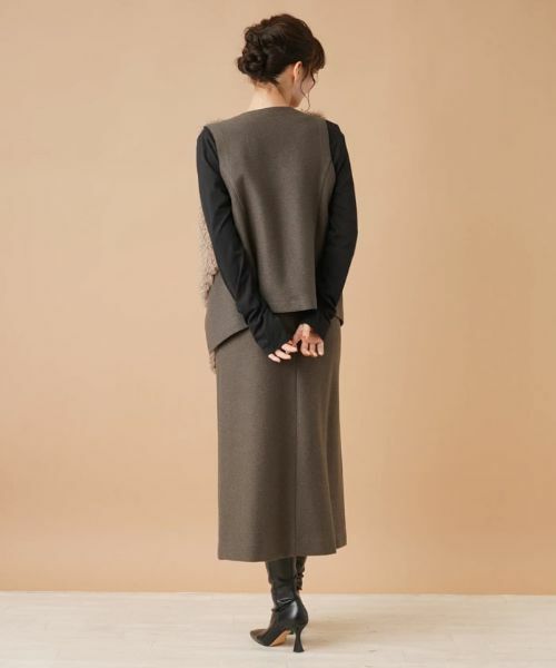 Leilian / レリアン ミニ・ひざ丈スカート | ボアポケットミモレスカート | 詳細17