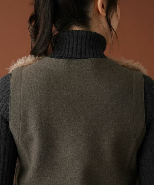 Leilian / レリアン テーラードジャケット | ボア切替ベスト | 詳細12