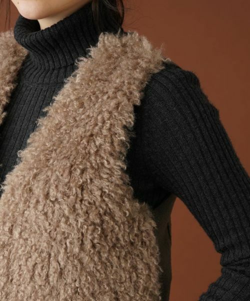 Leilian / レリアン テーラードジャケット | ボア切替ベスト | 詳細13