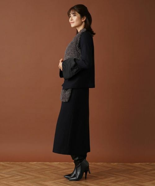 Leilian / レリアン テーラードジャケット | ボア切替ベスト | 詳細2