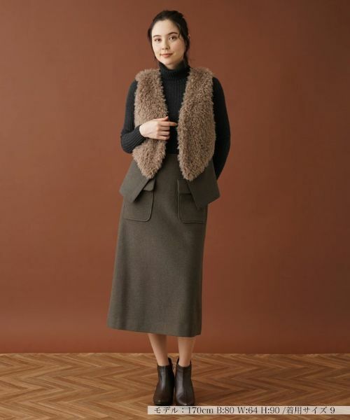 Leilian / レリアン テーラードジャケット | ボア切替ベスト | 詳細4