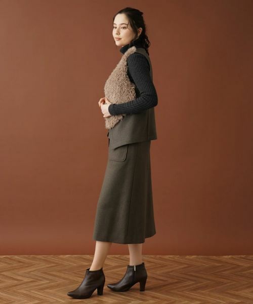 Leilian / レリアン テーラードジャケット | ボア切替ベスト | 詳細5