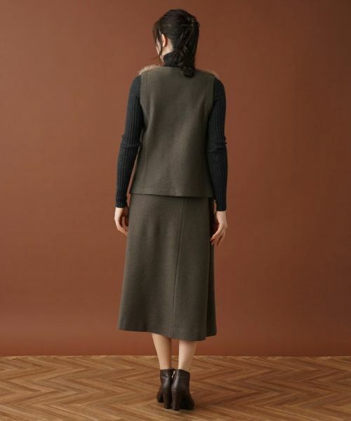 Leilian / レリアン テーラードジャケット | ボア切替ベスト | 詳細6