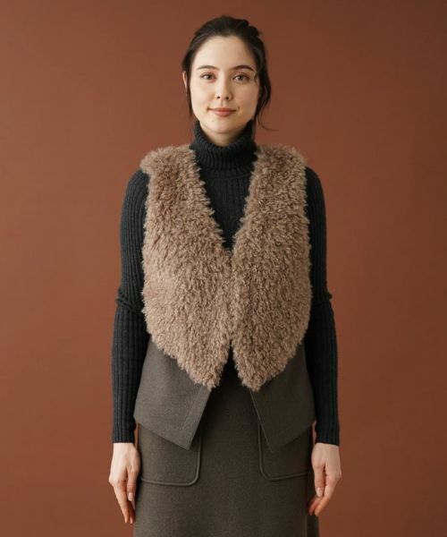 Leilian / レリアン テーラードジャケット | ボア切替ベスト | 詳細7