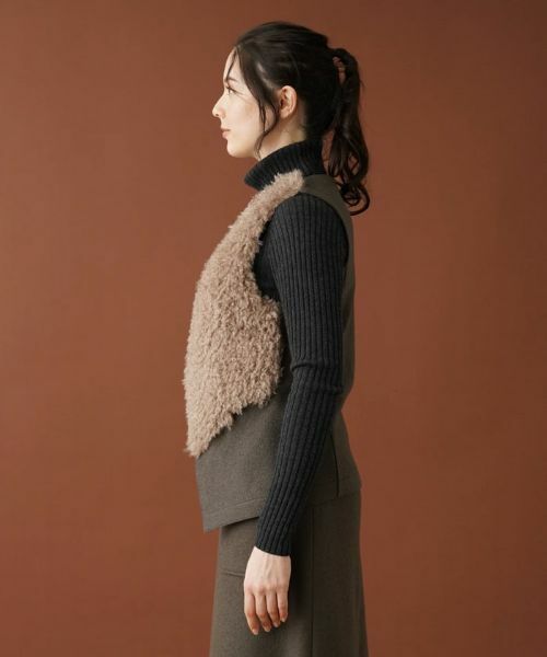 Leilian / レリアン テーラードジャケット | ボア切替ベスト | 詳細8