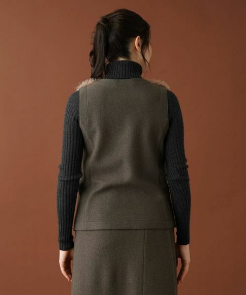 Leilian / レリアン テーラードジャケット | ボア切替ベスト | 詳細9