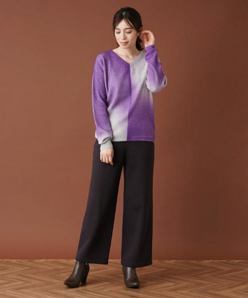 Leilian / レリアン その他パンツ | 【あったか素材】セミワイドウエストゴムパンツ | 詳細11