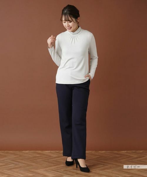 Leilian / レリアン その他パンツ | 【あったか素材】洗えるウエストゴムストレートパンツ | 詳細1