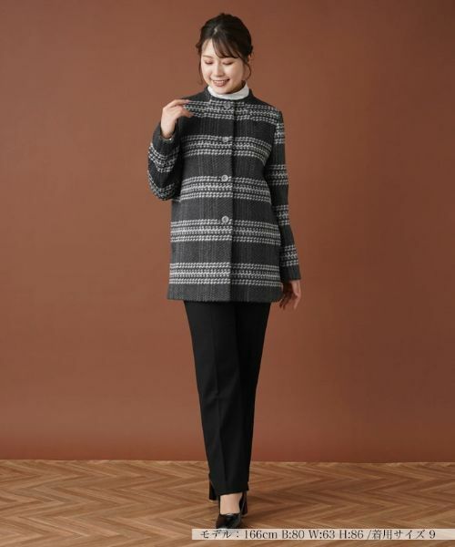 Leilian / レリアン その他アウター | チェックノーカラーコート【ROCHAS Premiere】 | 詳細1