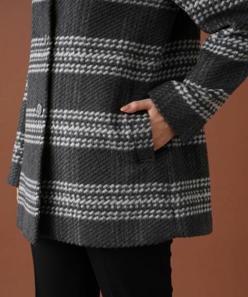 Leilian / レリアン その他アウター | チェックノーカラーコート【ROCHAS Premiere】 | 詳細10