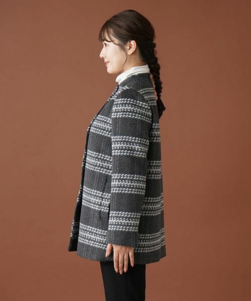 Leilian / レリアン その他アウター | チェックノーカラーコート【ROCHAS Premiere】 | 詳細5