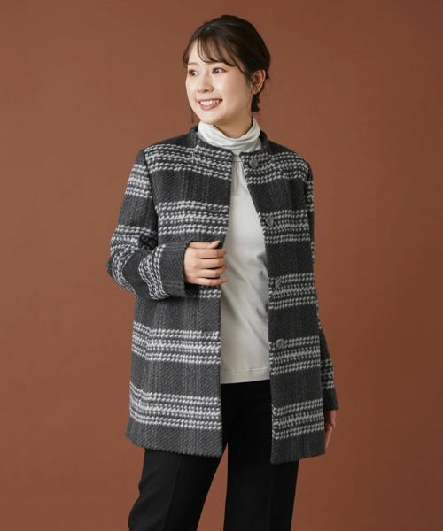 Leilian / レリアン その他アウター | チェックノーカラーコート【ROCHAS Premiere】 | 詳細7