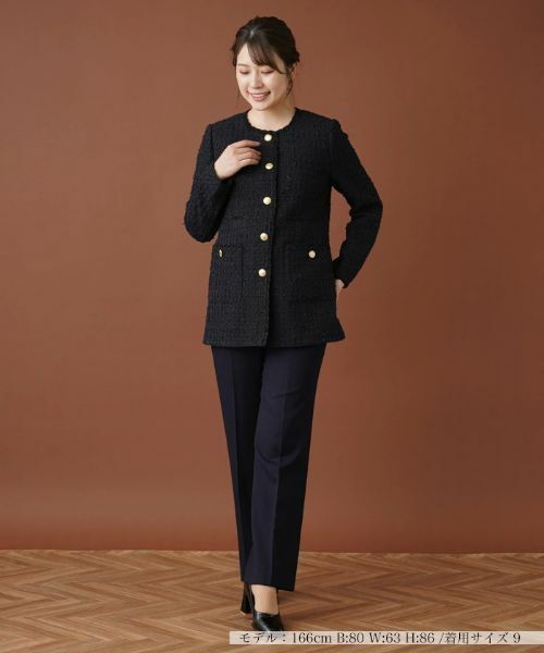 Leilian / レリアン テーラードジャケット | ラメノーカラージャケット【ROCHAS Premiere】 | 詳細1