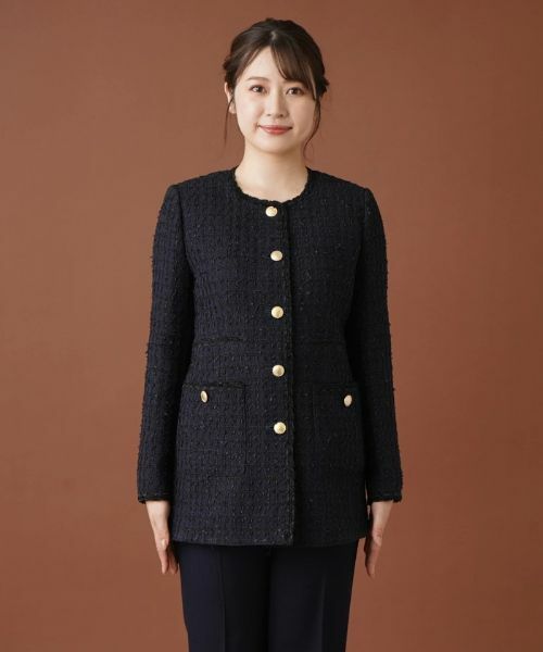 Leilian / レリアン テーラードジャケット | ラメノーカラージャケット【ROCHAS Premiere】 | 詳細4