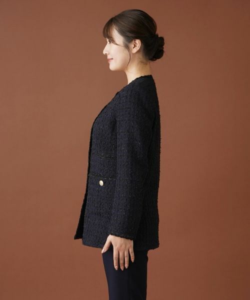 Leilian / レリアン テーラードジャケット | ラメノーカラージャケット【ROCHAS Premiere】 | 詳細5